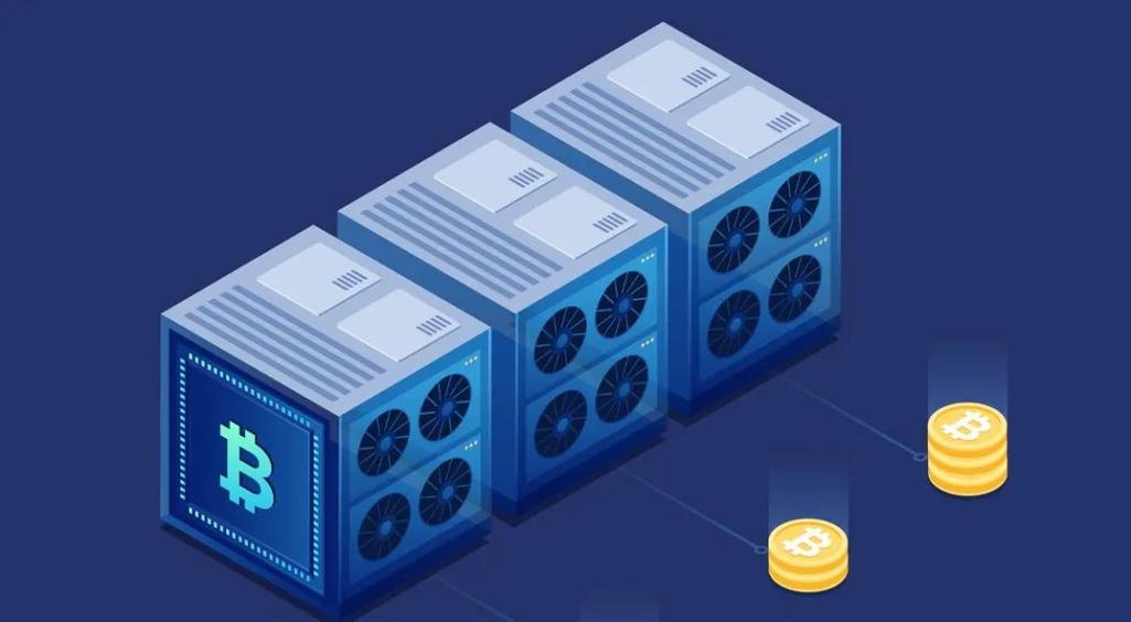 Image of a futuristic mining rig with advanced cooling and processing capabilities